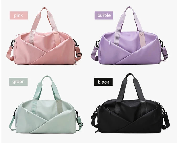 Women’s Gym & Travel Duffel Bag – Waterproof Nylon Tote | Dry/Wet Separation & Shoe Pocket
