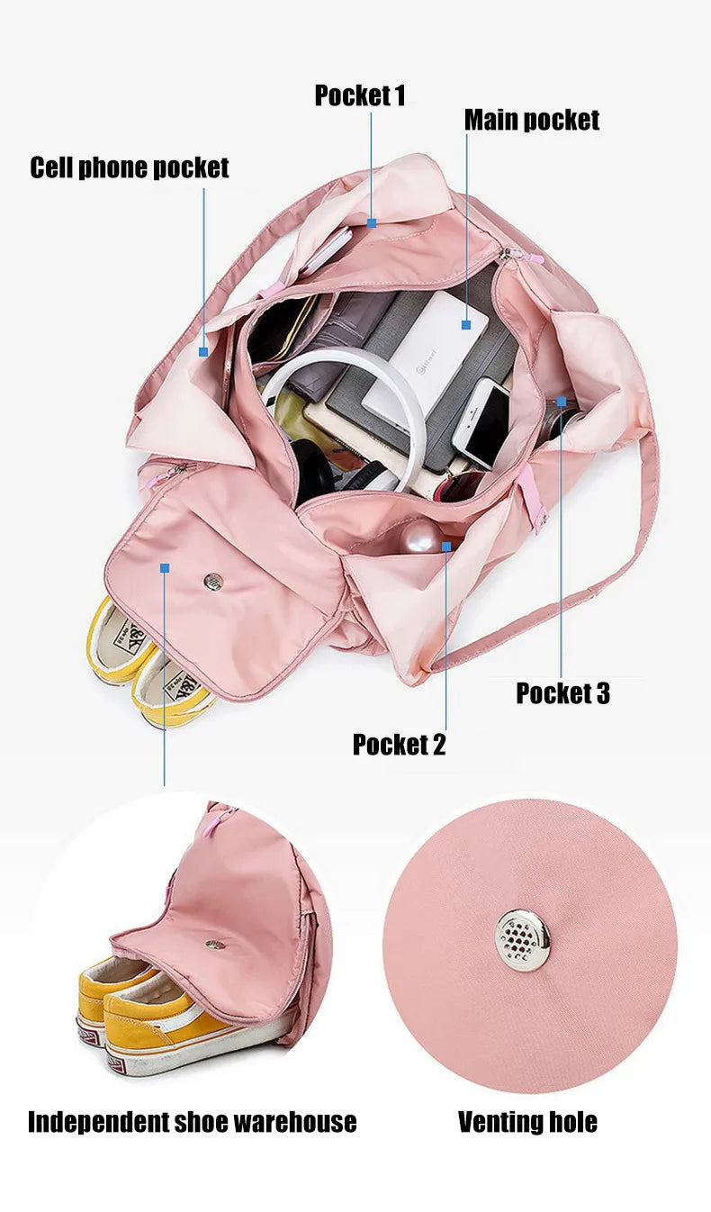 Bolsa de gimnasio para yoga: bolsa de lona unisex de nailon impermeable para entrenamiento | Bolsa ligera para fitness