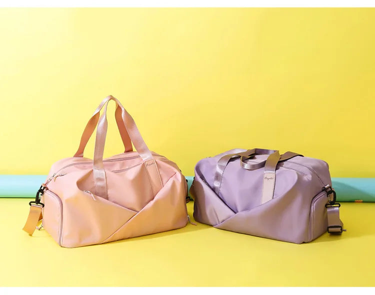 Women’s Gym & Travel Duffel Bag – Waterproof Nylon Tote | Dry/Wet Separation & Shoe Pocket
