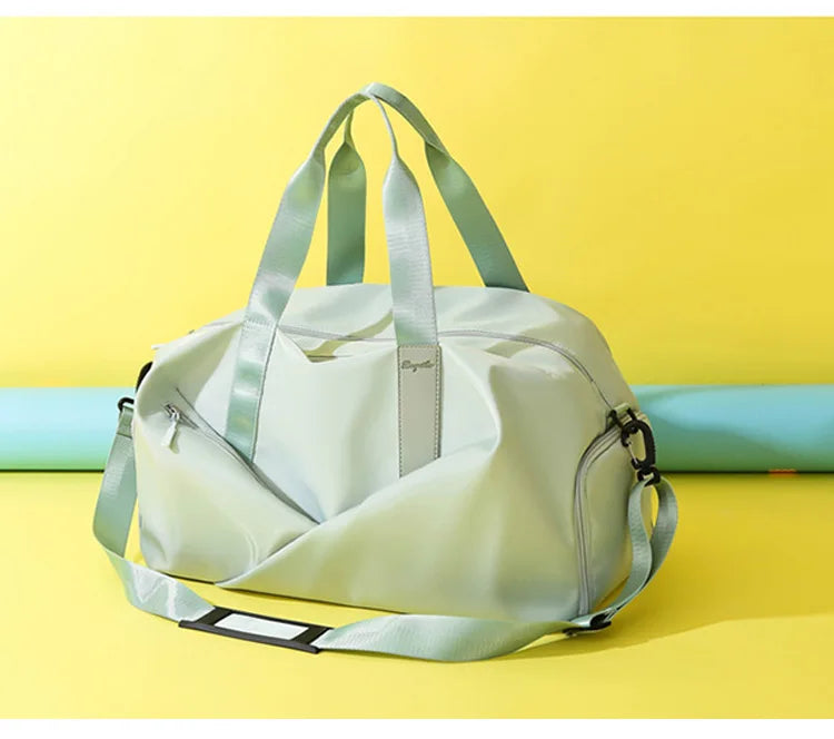 Women’s Gym & Travel Duffel Bag – Waterproof Nylon Tote | Dry/Wet Separation & Shoe Pocket