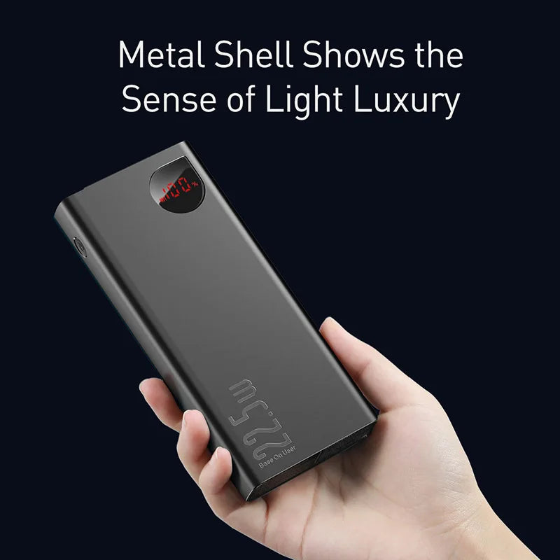 Baseus 20000mAh/10000mAh Power Bank – PD 22.5W Fast Charging, Digital Display, Dual USB & Type-C