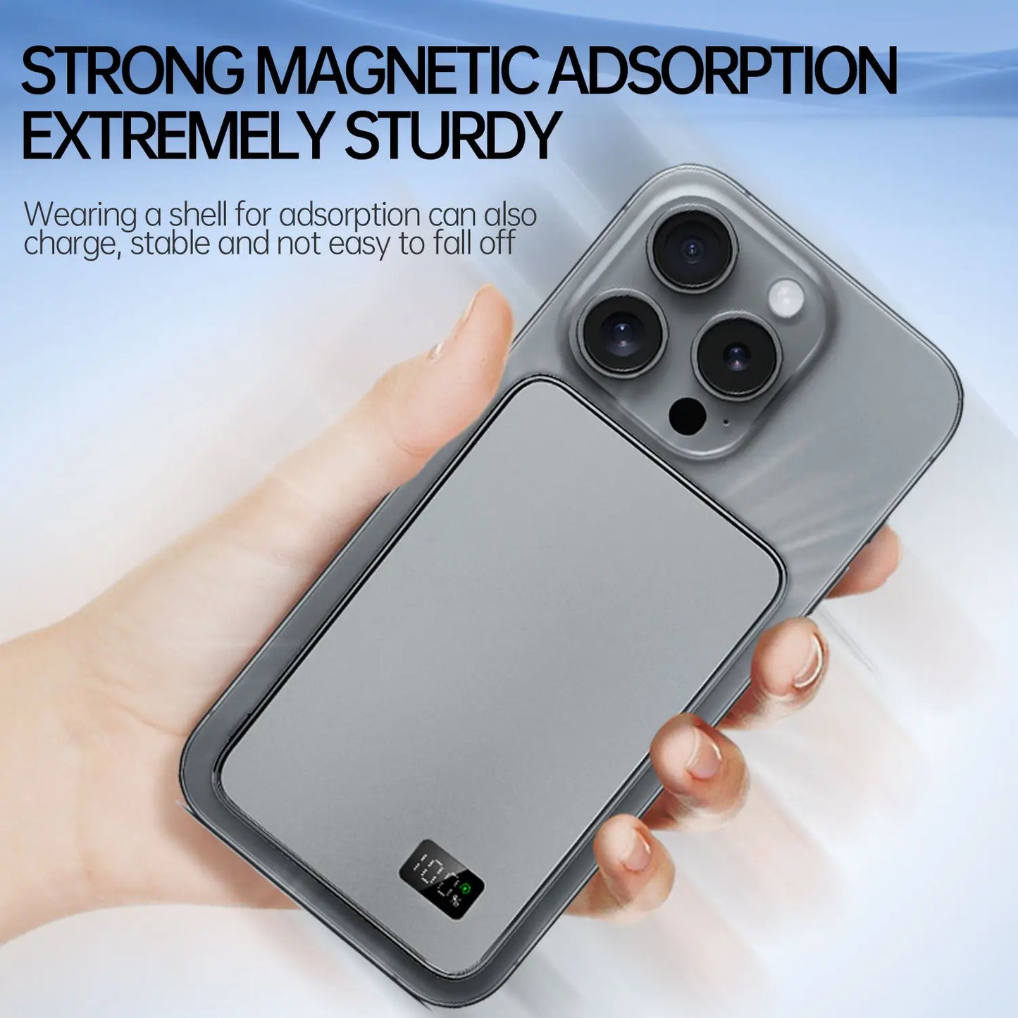 Ultra-Thin 10000mAh Magnetic Power Bank – 20W Wireless Fast Charging for MagSafe, USB-C & Display