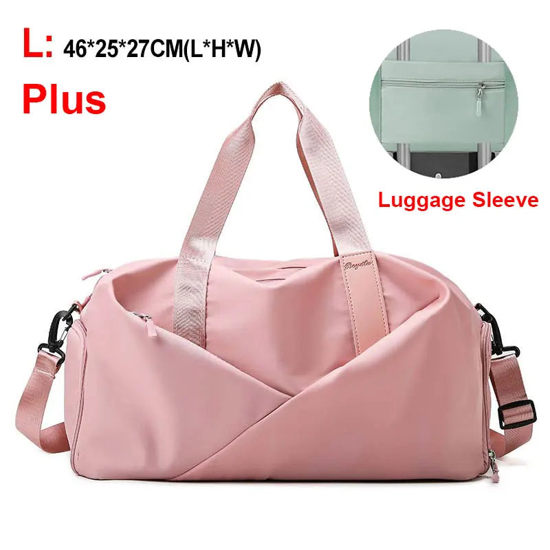 Women’s Gym & Travel Duffel Bag – Waterproof Nylon Tote | Dry/Wet Separation & Shoe Pocket