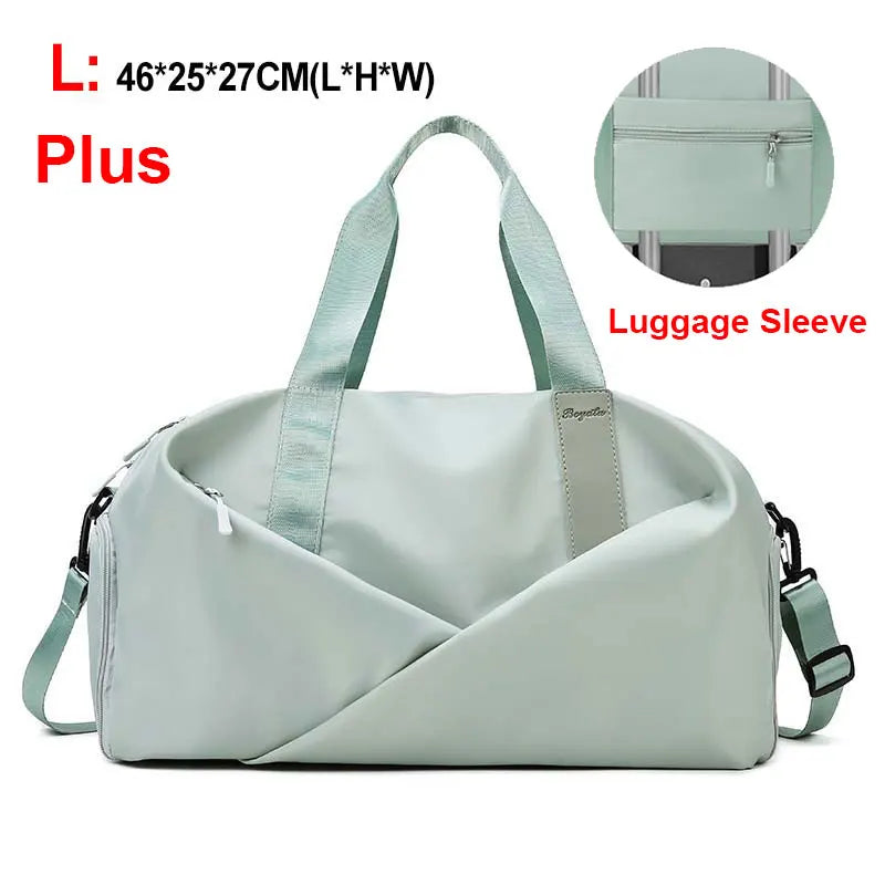 Women’s Gym & Travel Duffel Bag – Waterproof Nylon Tote | Dry/Wet Separation & Shoe Pocket