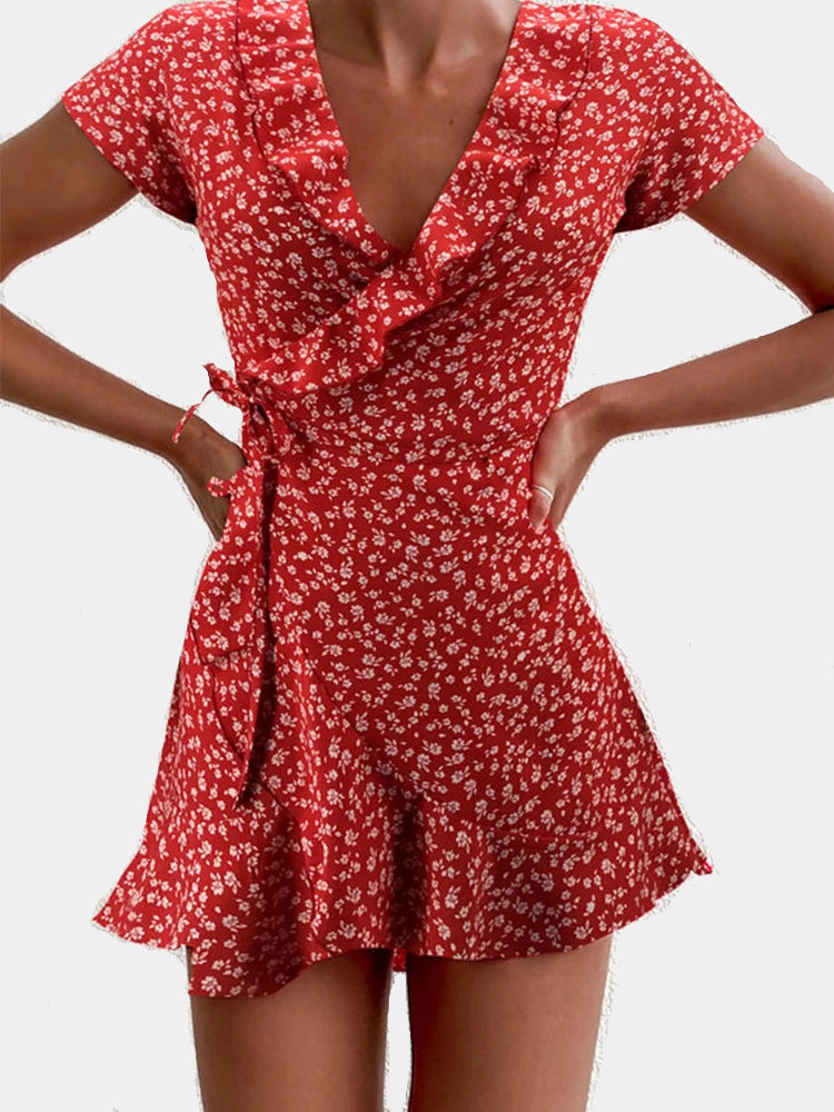 Chic Bloom Mini Dress Floral Elegance - Versatile & Youthful