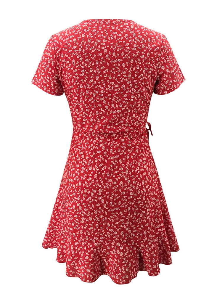 Chic Bloom Mini Dress Floral Elegance - Versatile & Youthful