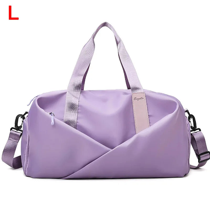 Women’s Gym & Travel Duffel Bag – Waterproof Nylon Tote | Dry/Wet Separation & Shoe Pocket