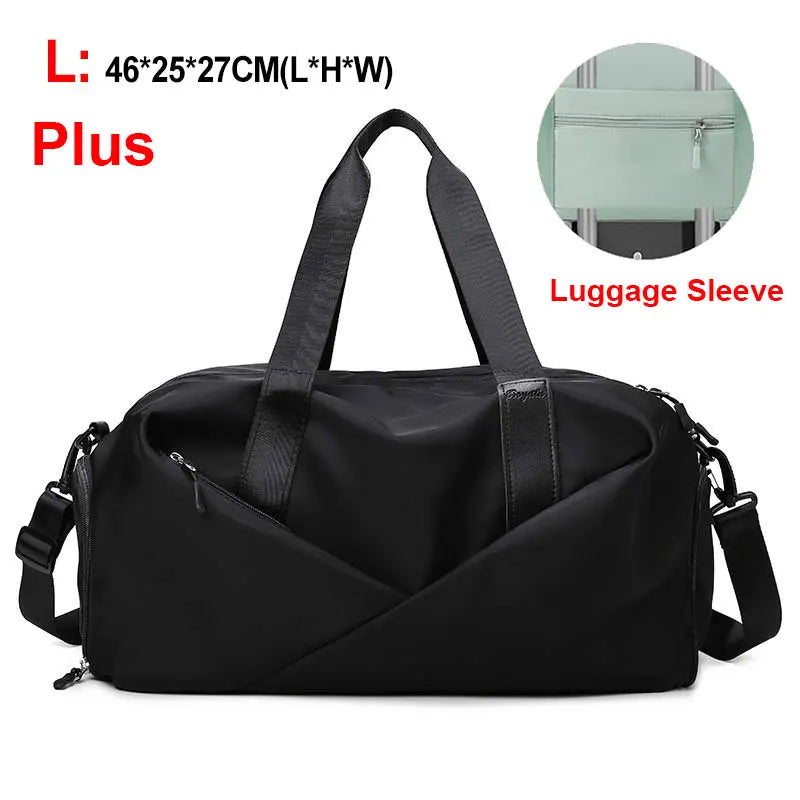 Women’s Gym & Travel Duffel Bag – Waterproof Nylon Tote | Dry/Wet Separation & Shoe Pocket