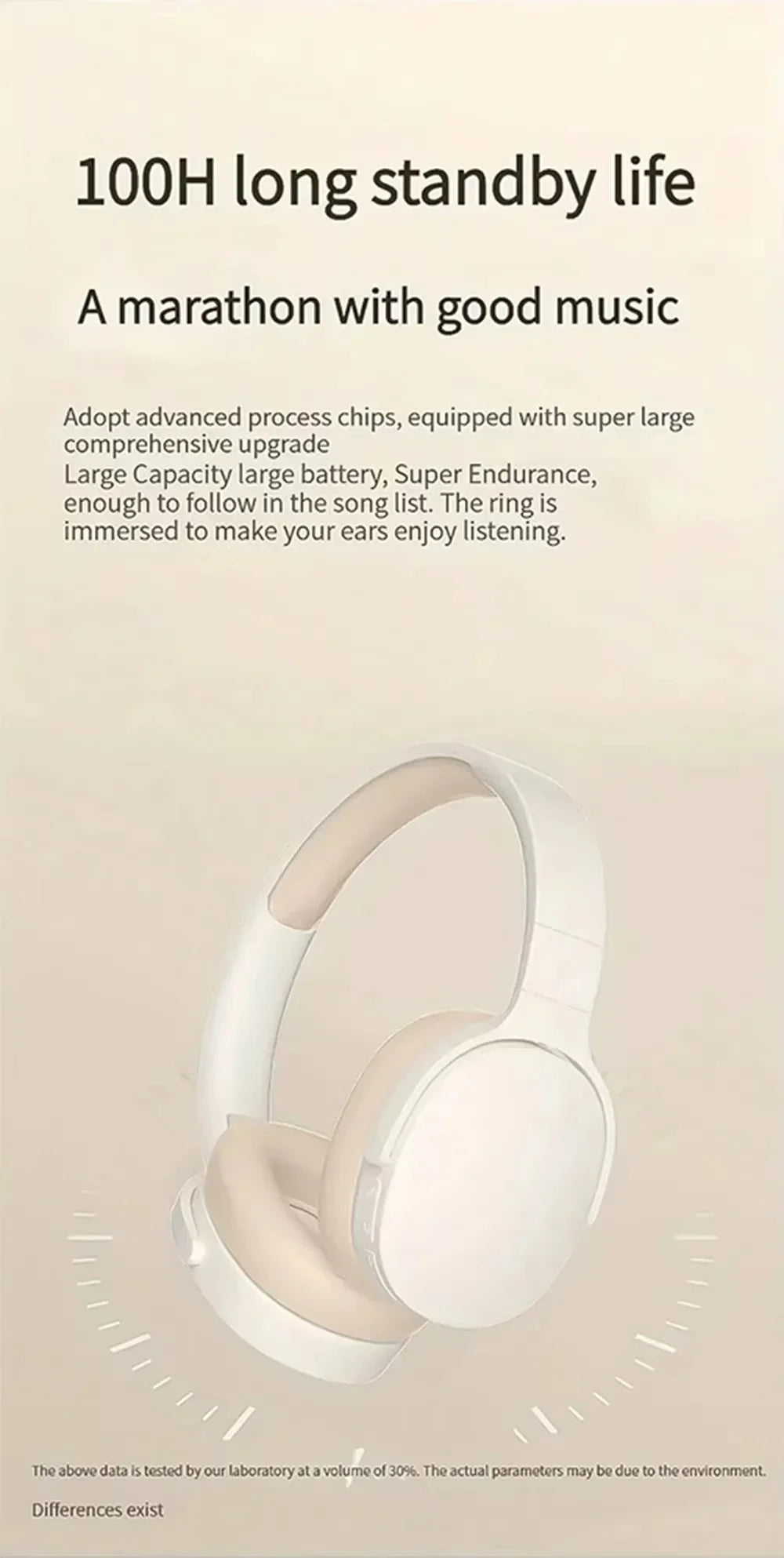 Kabellose Bluetooth-Kopfhörer über HIFI Bluetooth 5.3 Over-Ear-Kopfhörer – Geräuschunterdrückung, TF/AUX, 10 Stunden Spielzeit