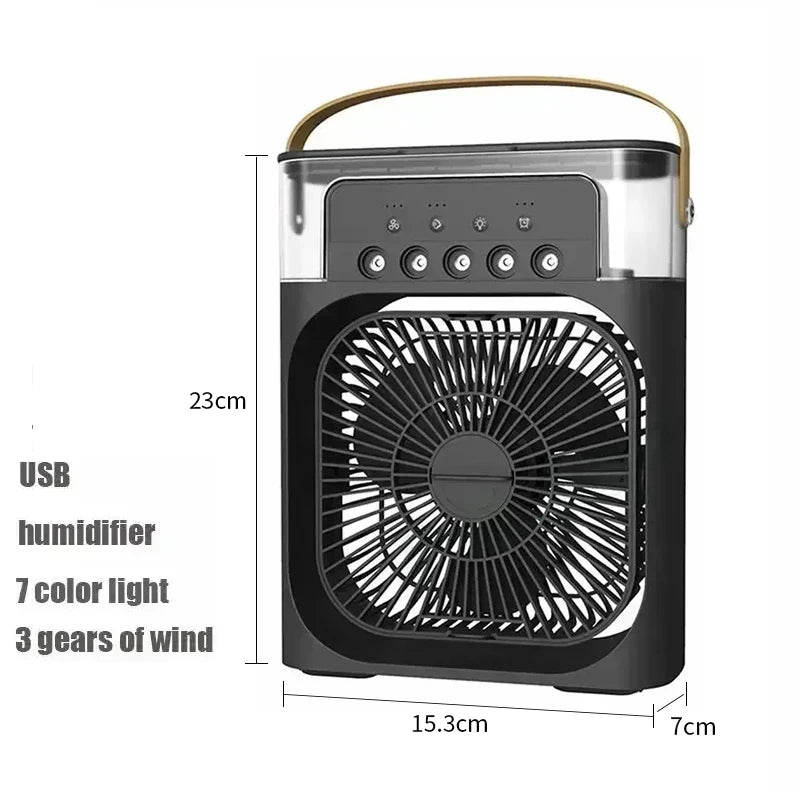 Aizüatec 3-in-1 Tragbarer Luftkühler – Ventilator, Luftbefeuchter & Mini-Klimaanlage mit LED-Licht & USB-Stromversorgung