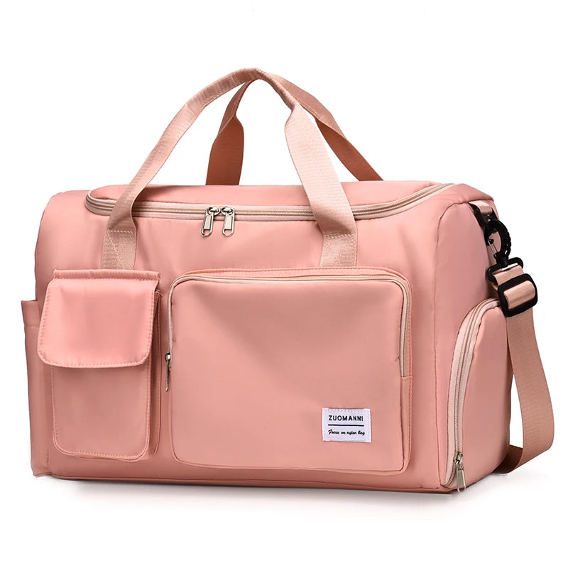 Pink waterproof yoga gym bag with shoe pocket and mat holder – Aizüafit collection