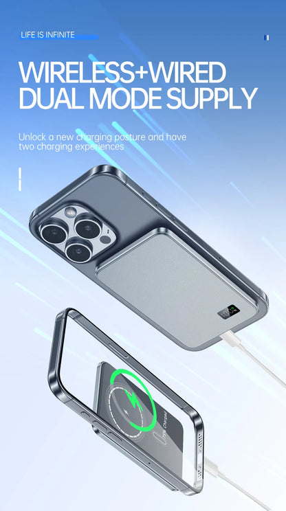Ultra-Thin 10000mAh Magnetic Power Bank – 20W Wireless Fast Charging for MagSafe, USB-C & Display
