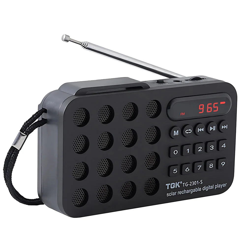 Radio emergencia solar recargable negra