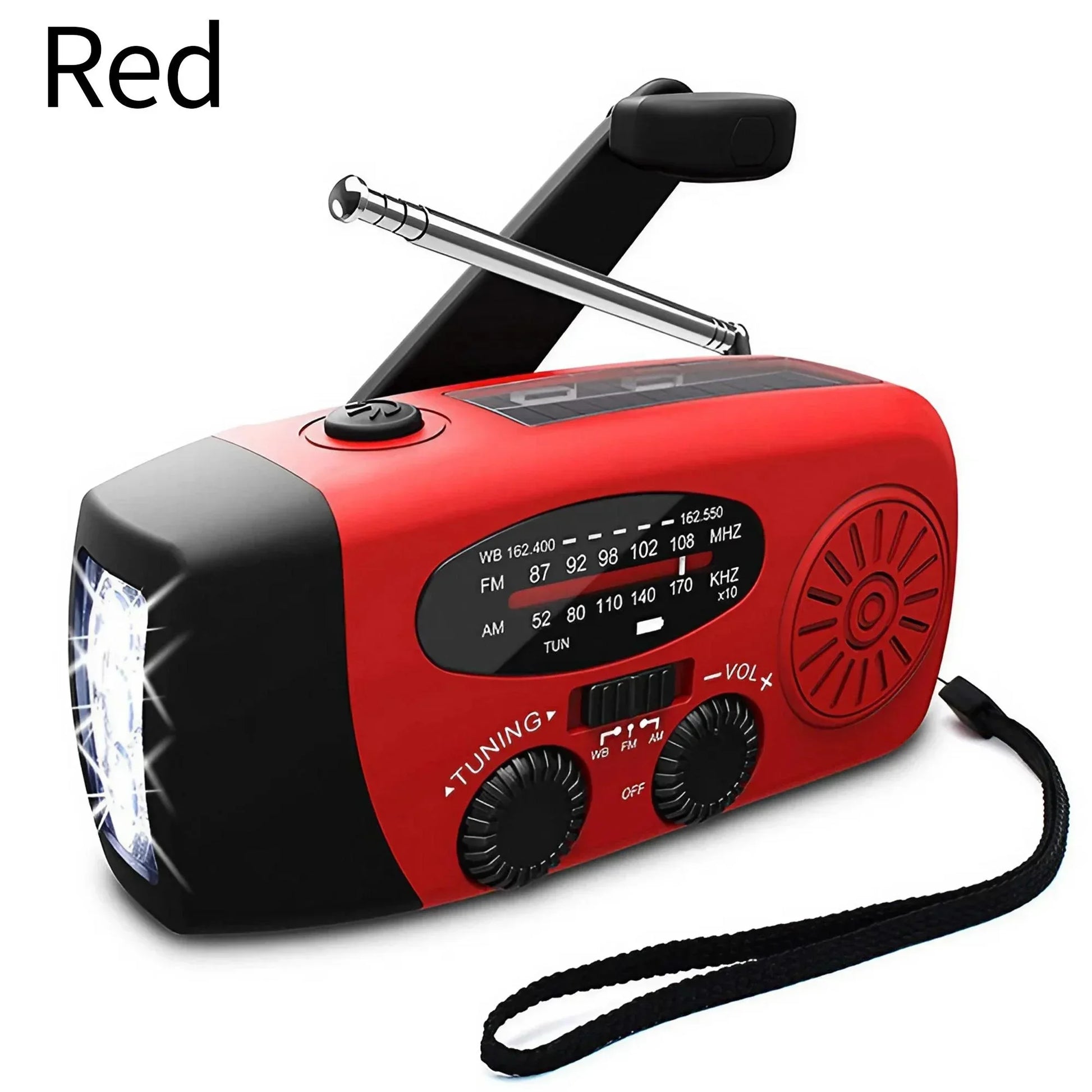Radio emergencia solar rechargable linterna red