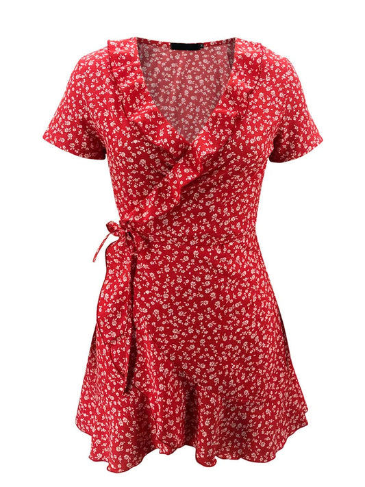 Chic Bloom Mini Dress Floral Elegance - Versatile & Youthful