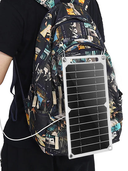 Panel solar USB Aizüatec de 5 a 35 W: cargador portátil impermeable para senderismo y acampada al aire libre