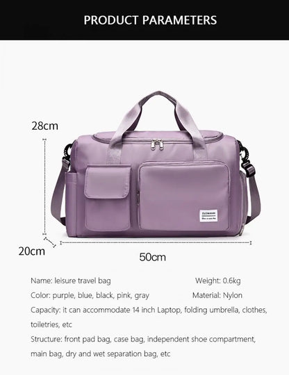 Unixinu Reisetasche für Damen – Großes Fassungsvermögen | Nass-/Trocken-Trennung &amp; Schuhfach