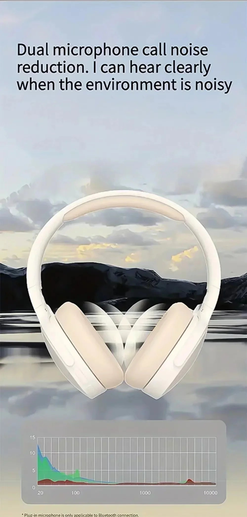 Wireless Bluetooth Headphones Over HIFI Bluetooth 5.3 Over-Ear Headphones – Noise Cancelling, TF/AUX, 10H Playtime