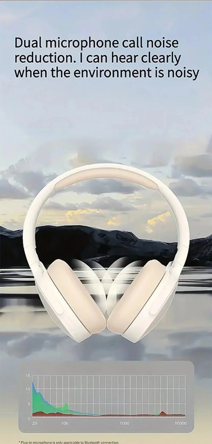 Wireless Bluetooth Headphones Over HIFI Bluetooth 5.3 Over-Ear Headphones – Noise Cancelling, TF/AUX, 10H Playtime
