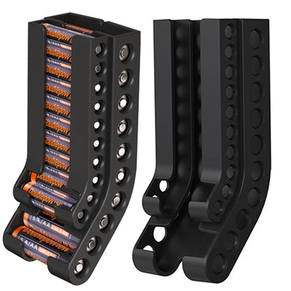 Wall-Mount Battery Organizer – Compact Holder for 10 AA & 10 AAA Batteries, with Adhesive & Screws