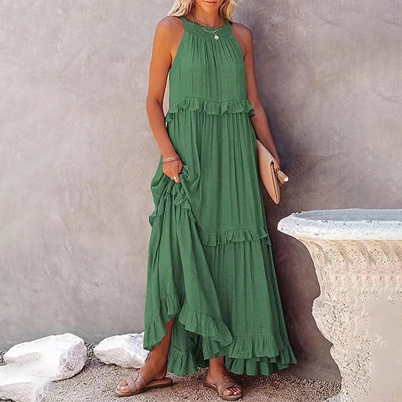 Refined Summer Ruffle Grace Maxi - Versatile Chic
