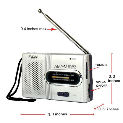 Aizüatec BC-R21 Mini AM/FM-Radio – Batteriebetriebene tragbare Soundbox mit hervorragendem Empfang