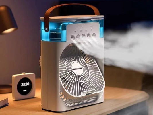 Aizüatec 3-in-1 Portable Air Cooler – Fan, Humidifier & Mini Air Conditioner with LED Light & USB Power