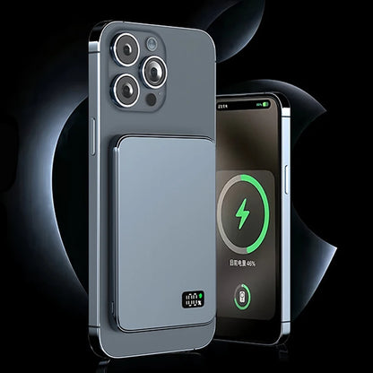 Ultra-Thin 10000mAh Magnetic Power Bank – 20W Wireless Fast Charging for MagSafe, USB-C & Display