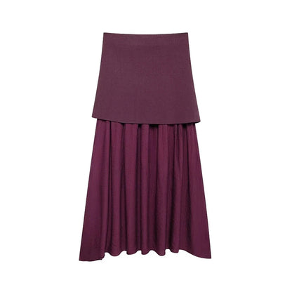 High-Waisted Knitted Midi Skirt