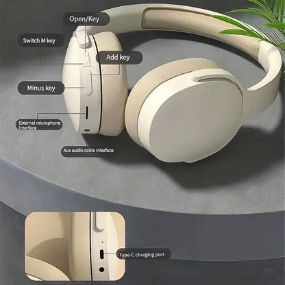 Wireless Bluetooth Headphones Over HIFI Bluetooth 5.3 Over-Ear Headphones – Noise Cancelling, TF/AUX, 10H Playtime