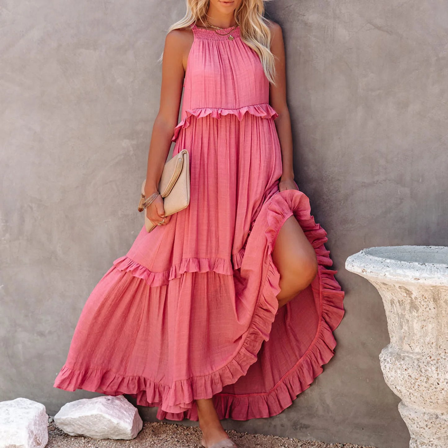 Refined Summer Ruffle Grace Maxi - Versatile Chic