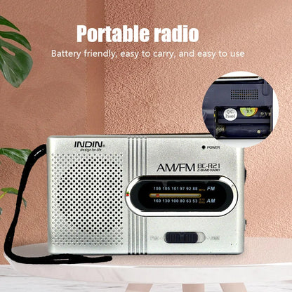 Aizüatec BC-R21 Mini AM/FM-Radio – Batteriebetriebene tragbare Soundbox mit hervorragendem Empfang