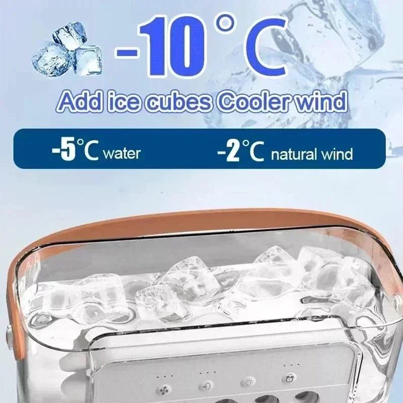 Enfriador de aire portátil 3 en 1 Aizüatec: ventilador, humidificador y mini aire acondicionado con luz LED y alimentación USB