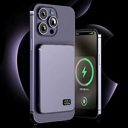 Ultra-Thin 10000mAh Magnetic Power Bank – 20W Wireless Fast Charging for MagSafe, USB-C & Display