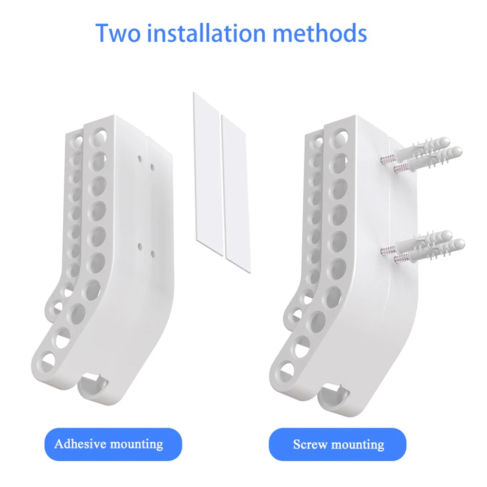 Wall-Mount Battery Organizer – Compact Holder for 10 AA & 10 AAA Batteries, with Adhesive & Screws