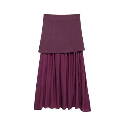 High-Waisted Knitted Midi Skirt