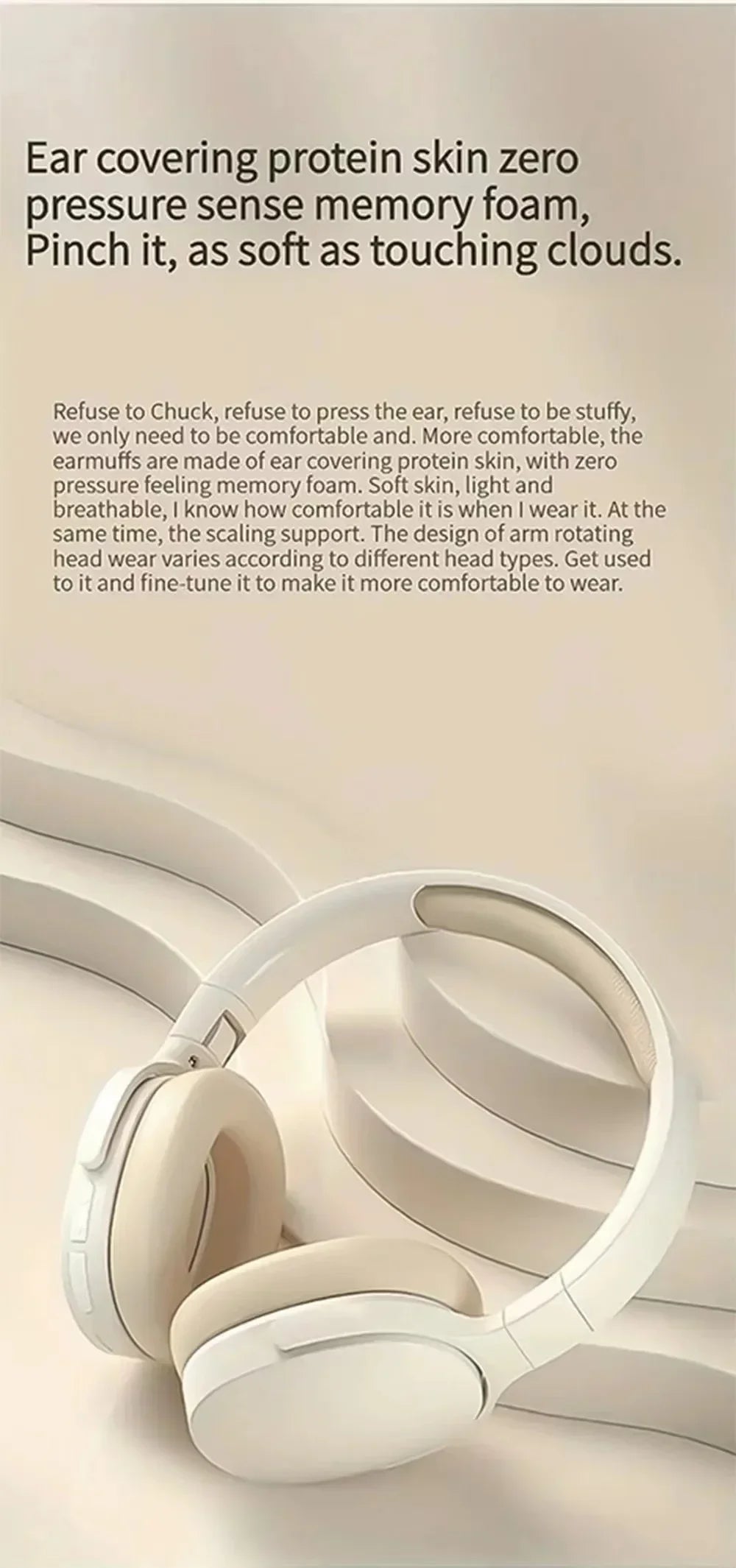 Wireless Bluetooth Headphones Over HIFI Bluetooth 5.3 Over-Ear Headphones – Noise Cancelling, TF/AUX, 10H Playtime