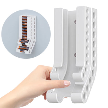 Wall-Mount Battery Organizer – Compact Holder for 10 AA & 10 AAA Batteries, with Adhesive & Screws