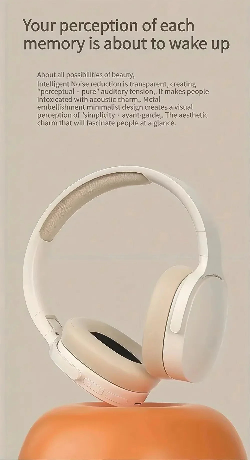 Wireless Bluetooth Headphones Over HIFI Bluetooth 5.3 Over-Ear Headphones – Noise Cancelling, TF/AUX, 10H Playtime