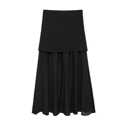 High-Waisted Knitted Midi Skirt