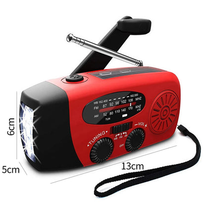 Aizüatec Emergency Solar Radio – Hand-Crank AM/FM/NOAA, Power Bank & LED Flashlight with USB Charging