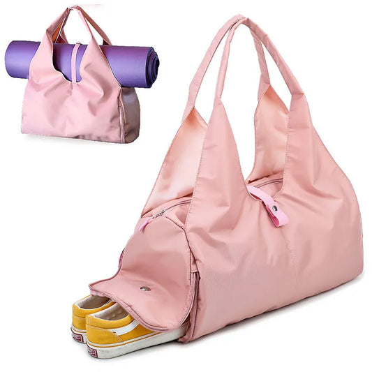 Purple large duffel bag for women – Aizüafit collection travel and gym weekender with spacious compartments and shoe storage